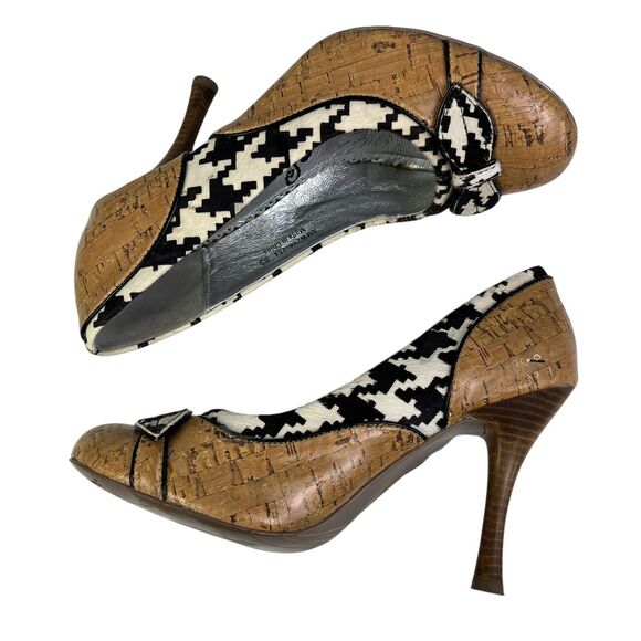 Naughty Monkey High Heel Shoes Womens Size 6.5 Cork Animal Fur - Picture 5 of 11